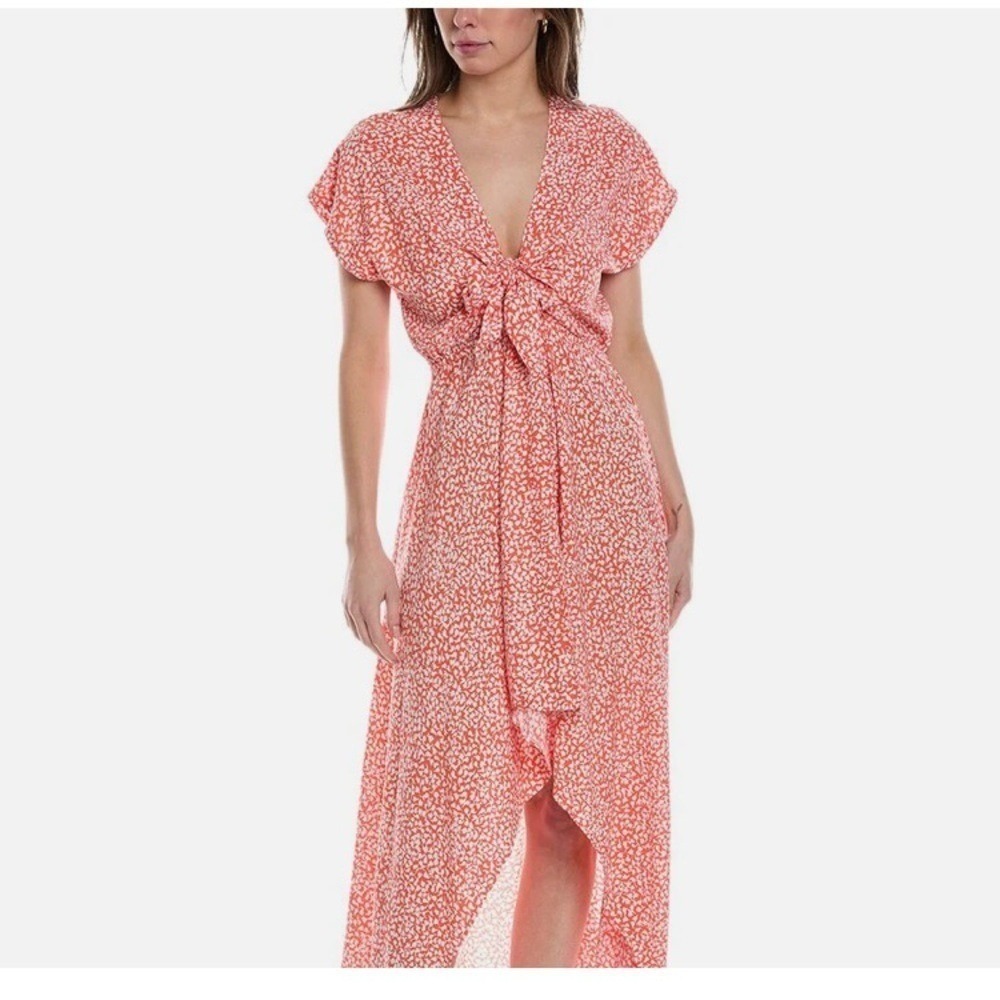 Walker & Wade‎ Delray Maxi Dress sizes XS hi low tie fron blue white summer